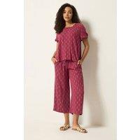 M&Co Women's Foil Cropped Trousers in Raspberry | Size: 12