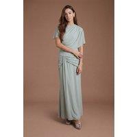 Coast Women's Twist Cape Sleeve Contour Collective Bridesmaid Dress in Sage | Size: 10