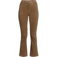 Lands' End Women's Petite Cropped Flare Stretch Cord Jeans, High Waisted in Brown | Size: 14-16