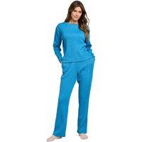 Amber Women's Cable Design Lounge Suit in Light Blue | Size: 10