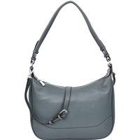 House of Leather Women's Womens Real Leather Handbag Hobo Style Shoulder Bag Daphne Taupe in Teal | Size: Medium