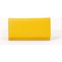 Assots London Women's CLAIRE' Pebble Grain Leather Flap Over Purse in Yellow