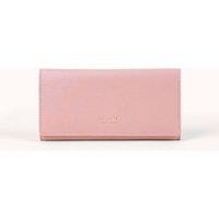 Assots London Women's CLAIRE' Pebble Grain Leather Flap Over Purse in Peach