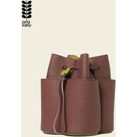 Orla Kiely Women's Medium Flower Petal Leather Crossbody Bag - Dark Brown