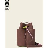 Orla Kiely Women's Small Flower Petal Leather Crossbody Bag - Dark Brown