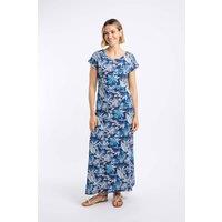 Weird Fish Women's Mirren Printed Maxi Dress in Dark Indigo | Size: 8