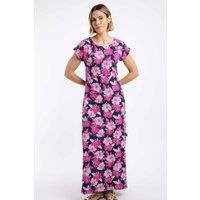 Weird Fish Women's Mirren Printed Maxi Dress in Mid Navy | Size: 12
