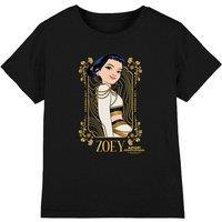Netflix Kpop Demon Hunters Zoey Golden Frame Kids T-Shirt, Black | Size: 7-8 Years