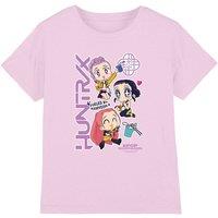 Netflix Kpop Demon Hunters Huntrix Chibi Ramyeon Kids T-Shirt, Pink | Size: 9-11 Years