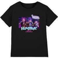 Netflix Kpop Demon Hunters Huntrix Eating Ramyeon Kids T-Shirt, Black | Size: 12-13 Years