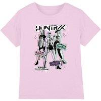 Netflix Kpop Demon Hunters Huntrix Scrapbook Poses Kids T-Shirt, Pink | Size: 7-8 Years