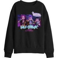 Netflix Kpop Demon Hunters Huntrix Eating Ramyeon Kids Sweatshirt, Black | Size: 7-8 Years