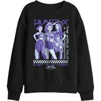 Netflix Kpop Demon Hunters Huntrix World Tour Posterized Kids Sweat, Black | Size: 5-6 Years