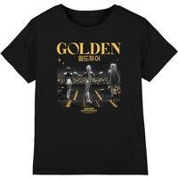 Netflix Kpop Demon Hunters Huntrix Golden Stage Kids T-Shirt, Black | Size: 12-13 Years