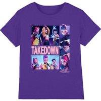 Netflix Kpop Demon Hunters Huntrix Takedown Panels Kids T-Shirt, Purple | Size: 9-11 Years