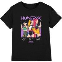 Netflix Kpop Demon Hunters Singing Signatures Kids T-Shirt, Black | Size: 9-11 Years
