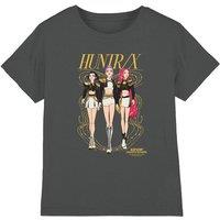 Netflix Kpop Demon Hunters Huntrix Golden Sparkles Kids T-Shirt, Charcoal | Size: 5-6 Years