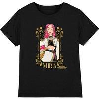 Netflix Kpop Demon Hunters Mira Golden Frame Kids T-Shirt, Black | Size: 9-11 Years