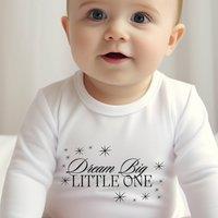 Aye Do Gifts Dream Big Little One Baby Outfit: Baby Grow in White | Size: 6-12 m