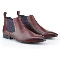 Silver Street London Men's Carnaby Leather Chelsea Boots in Wine | Size: 10