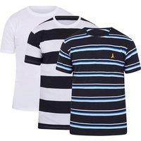 Brave Soul Men's 3 Pack Cotton Crew Neck T-Shirts in Navy | Size: Medium