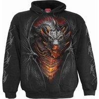 Spiral Direct Men's Draconis Back & Sleeve Print Hoodie in Black | Size: XL