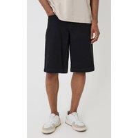 Threadbare Men's Baggy Fit Denim Shorts in Black | Size: 32R