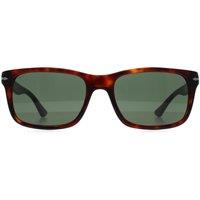 Persol Men's Rectangle Havana Green PO3048S in Brown