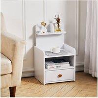 Single Drawer Wooden Bedroom Bedside Nightstand in White