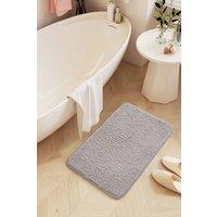 Non Slip Polyester Waterproof Bath Floor Mat in Grey | Size: 50 cm x 80 cm