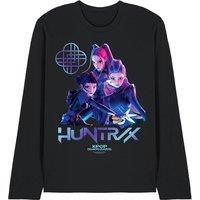 Netflix Kpop Demon Hunters Huntrix Demon Hunters Group Long Sleeve Tee, Black | Size: 2XL