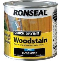 Ronseal Quick Drying Woodstain Satin Ebony 250Ml