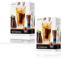 Final Touch Set of 8 Drink Bomb Shot Glass 30ml - Brown in Amber