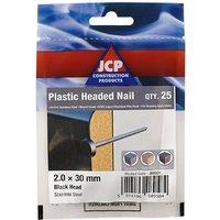 JCP CONSTRUCTION PRODUCTS A4-316 Stainless Steel Plastic Headed Nails - Box of 125 in Black