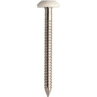 JCP CONSTRUCTION PRODUCTS Plastic Headed Nails 40 x 2.00mm - Box of 125 in White
