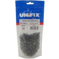 Unifix Bright Annular Ring Shank Nails 25 x 2.00mm - Box of 5 in Silver