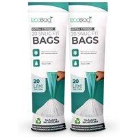 ECOBAG NOT ALL BAGS ARE EQUAL 40 Pack Kitchen Drawstring Bin Liner 20L / 24 Microns (420 x 760mm) in White