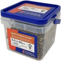 Forgefix Multi-Purpose Pozi Compatible Screw CSK ST ZYP 5.0 x 40mm in Gold