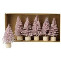 Garden Greatness Set Of 6 Pink Wooden Fir Trees | Size: 1 Pack