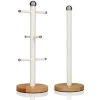 Swan Mug Tree & Towel Pole Set in Cream