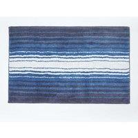 Homescapes Blue & White Stripe Cotton Bath Mat