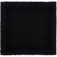 Homescapes Luxury Square Bath Mat 1600GSM 100% Cotton Reversible Shower Mat, 50cm in Black