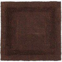 Homescapes Luxury Square Bath Mat 1600GSM 100% Cotton Reversible Shower Mat, 50cm in Chocolate