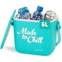 LIVIVO 5L Cool Box Portable Insulated Cooler with Strap Turquoise