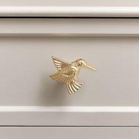 Melody Maison Shiny Gold Humming Bird Drawer Knob