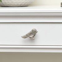 Melody Maison Silver Bird Drawer Knob in Metallic Silver