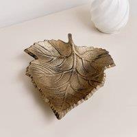 Melody Maison Rustic Bronze Leaf Trinket Tray Dish in Gold