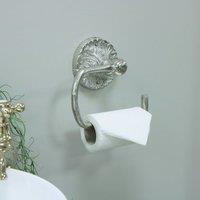 Melody Maison Luxe Silver Toilet Roll Holder 17cm X 16cm in Metallic Silver | Size: 17 cm X 16 cm
