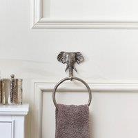 Melody Maison Metallic Silver Elephant Towel Ring