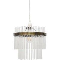 First Choice Lighting Georgia - Antique Brass with Glass Rods Easy Fit Pendant Shade in Bronze